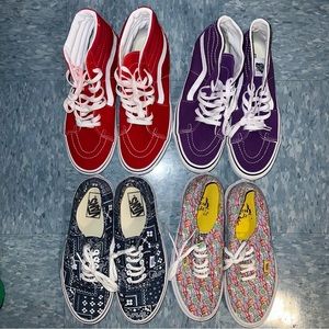 VANS 4 Pack Sk8-Hi, Tapered, Authentic Men Size 8/Women 9.5 unisex.rare.Beatles